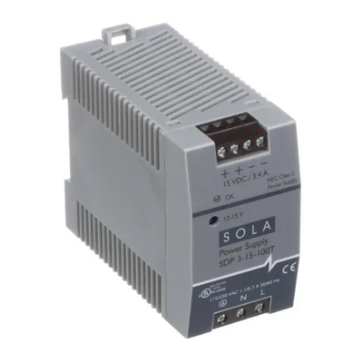 SOLAHD SDP LOW POWER DIN POWER SUPPLY, 50W, 15V OUTPUT, 115-230V AC/DC INPUT (SDP 3-15-100T)